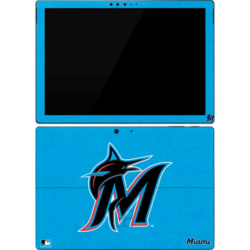 MLB Miami Marlins Solid Distressed Surface Pro 7 Skin