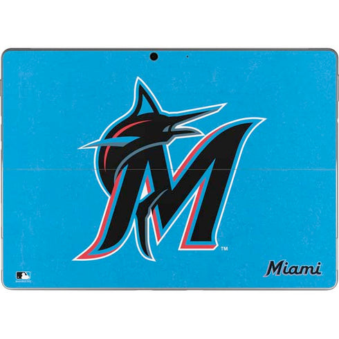 MLB Miami Marlins Solid Distressed Surface Pro 9 Skin