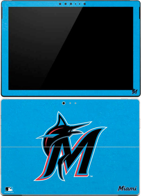 MLB Miami Marlins Solid Distressed Surface Pro (2017) Skin