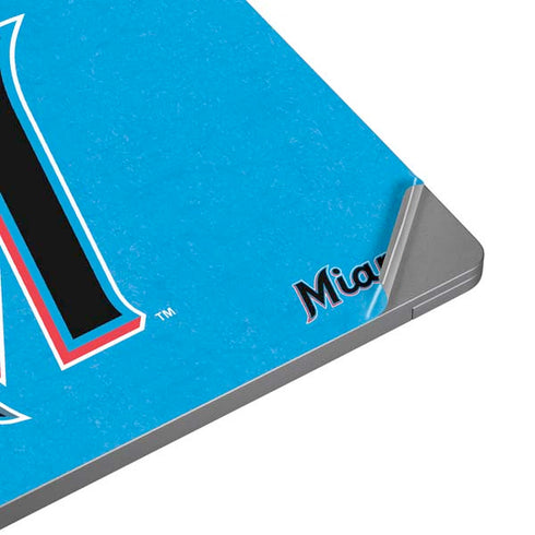 MLB Miami Marlins Solid Distressed Universal Laptop 12in (9.8 x 6.8in) Skin