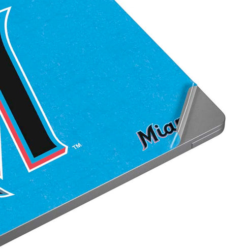 MLB Miami Marlins Solid Distressed Universal Laptop 18in (14.6 x 10.6in) Skin