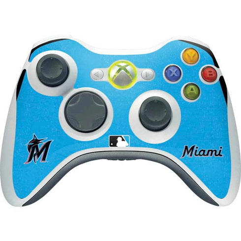 MLB Miami Marlins Solid Distressed Xbox 360 Wireless Controller Skin
