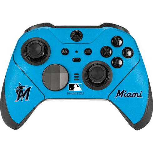 MLB Miami Marlins Solid Distressed Xbox Elite Wireless Controller Series 2 Skin