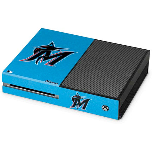 MLB Miami Marlins Solid Distressed Xbox One Console Skin