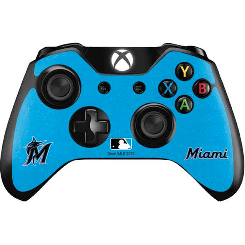 MLB Miami Marlins Solid Distressed Xbox One Controller Skin