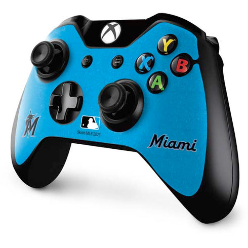 MLB Miami Marlins Solid Distressed Xbox One Controller Skin