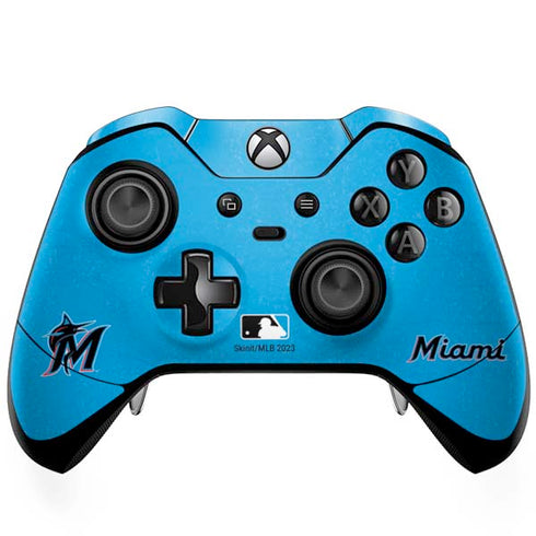 MLB Miami Marlins Solid Distressed Xbox One Elite Controller Skin