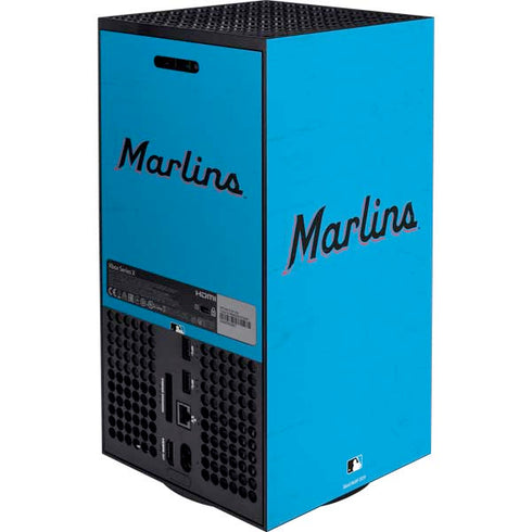 MLB Miami Marlins Solid Distressed Xbox Series X Bundle Skin
