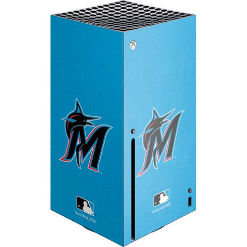 MLB Miami Marlins Solid Distressed Xbox Series X Console Skin