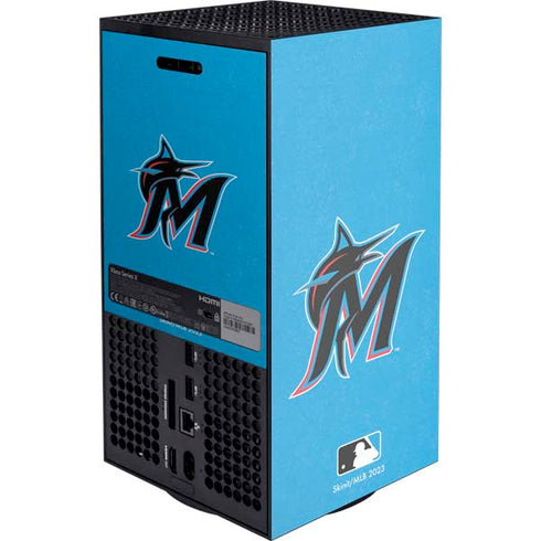 MLB Miami Marlins Solid Distressed Xbox Series X Console Skin