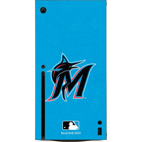 MLB Miami Marlins Solid Distressed Xbox Series X Console Skin