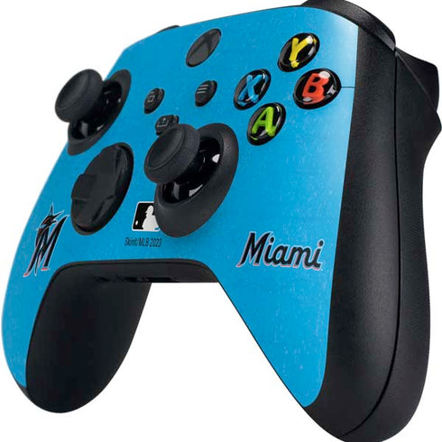 MLB Miami Marlins Solid Distressed Xbox Series X Controller Skin