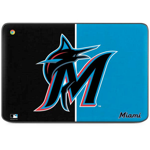 MLB Miami Marlins Split HP Chromebook Skin