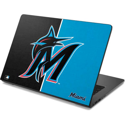 MLB Miami Marlins Split Dell Chromebook Skin