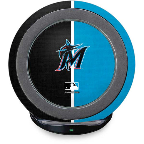 MLB Miami Marlins Split Fast Charge Wireless Charging Stand Skin