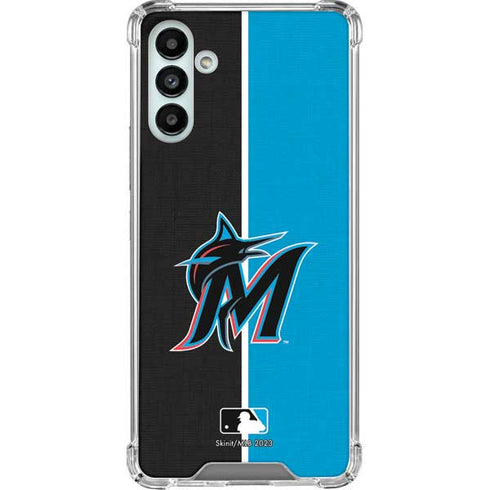 MLB Miami Marlins Split Galaxy A13 5G Clear Case
