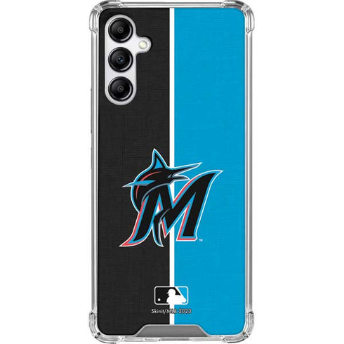 MLB Miami Marlins Split Galaxy A14 5G Clear Case