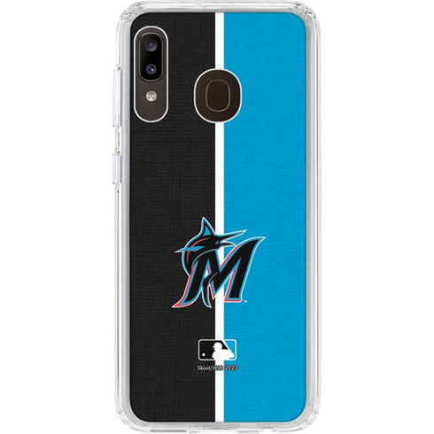 MLB Miami Marlins Split Galaxy A20 Clear Case