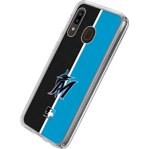MLB Miami Marlins Split Galaxy A20 Clear Case