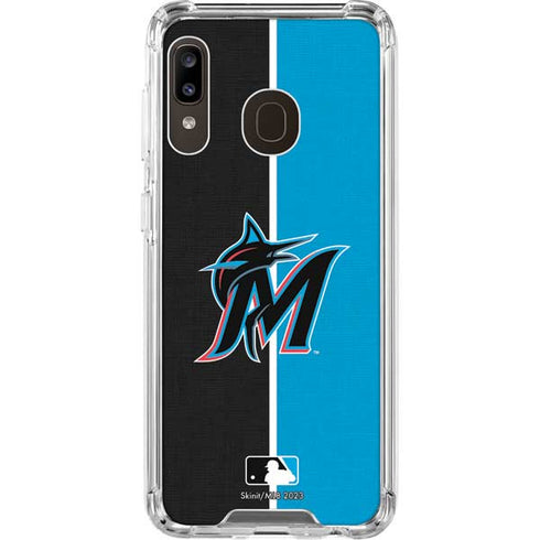 MLB Miami Marlins Split Galaxy A30 Clear Case