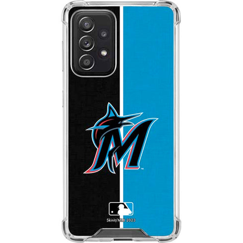 MLB Miami Marlins Split Galaxy A52 5G Clear Case