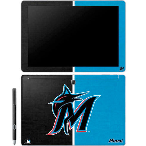 MLB Miami Marlins Split Galaxy Book 12in Skin