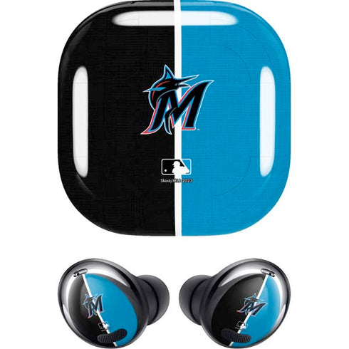 MLB Miami Marlins Split Galaxy Buds Pro Skin