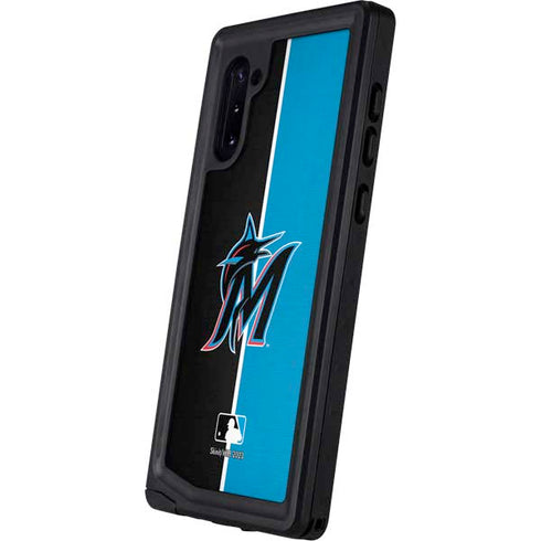 MLB Miami Marlins Split Galaxy Note 10 Waterproof Case