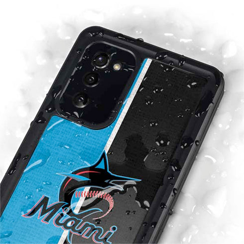 MLB Miami Marlins Split Galaxy Note20 5G Waterproof Case