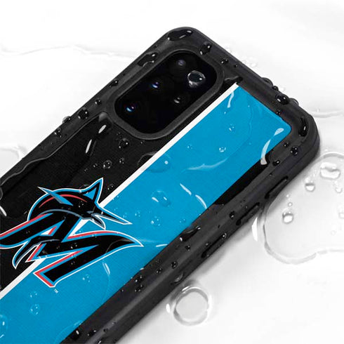 MLB Miami Marlins Split Galaxy S20 Plus Waterproof Case