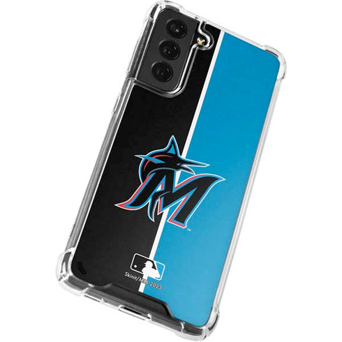 MLB Miami Marlins Split Galaxy S22 Plus Clear Case