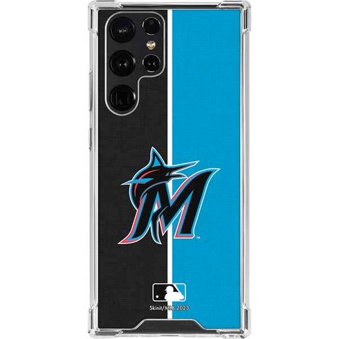 MLB Miami Marlins Split Galaxy S22 Ultra Clear Case