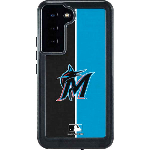 MLB Miami Marlins Split Galaxy S23 Plus Waterproof Case
