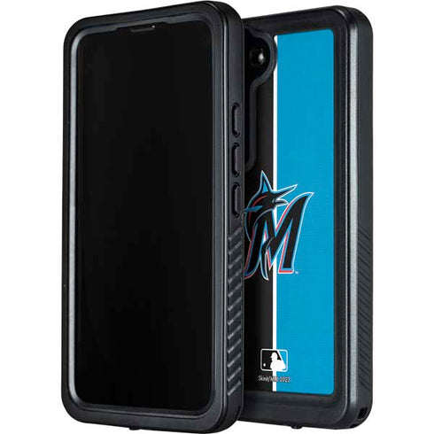 MLB Miami Marlins Split Galaxy S23 Plus Waterproof Case