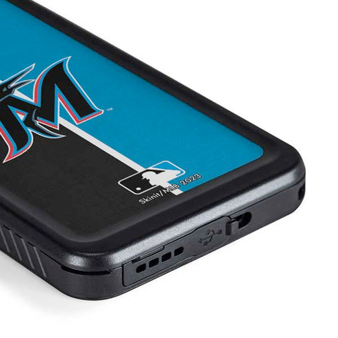 MLB Miami Marlins Split Galaxy S23 Plus Waterproof Case