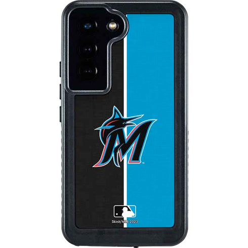 MLB Miami Marlins Split Galaxy S23 Waterproof Case