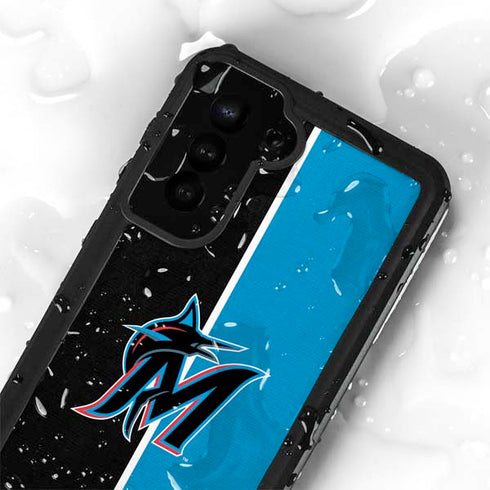 MLB Miami Marlins Split Galaxy S23 Waterproof Case