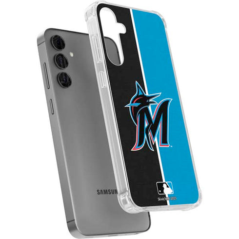 MLB Miami Marlins Split Galaxy S24 Plus Clear Case