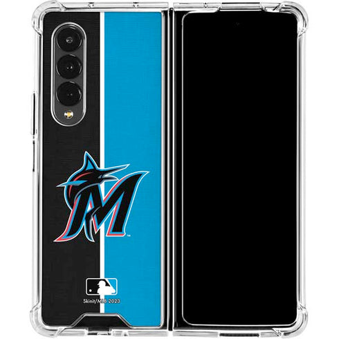 MLB Miami Marlins Split Galaxy Z Fold4 5G Clear Case