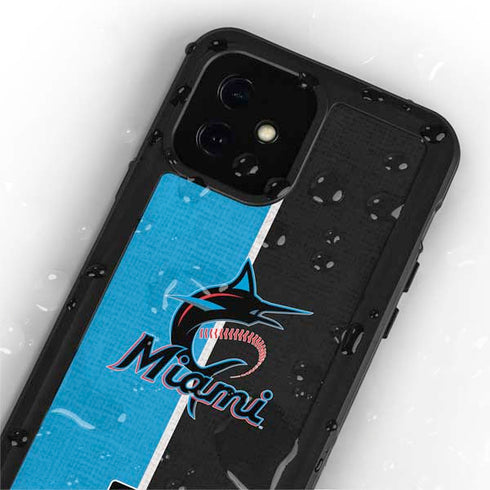 MLB Miami Marlins Split iPhone 12 Mini Waterproof Case