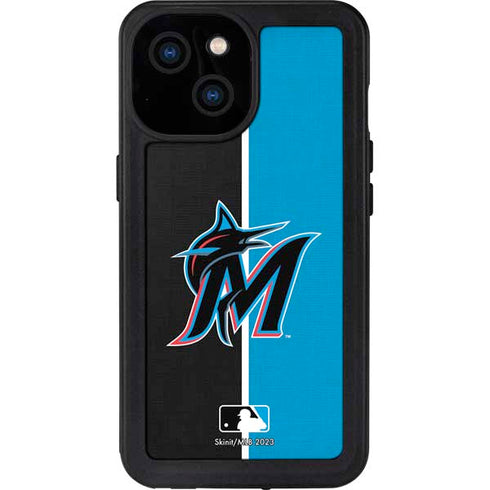 MLB Miami Marlins Split iPhone 13 Mini Waterproof Case