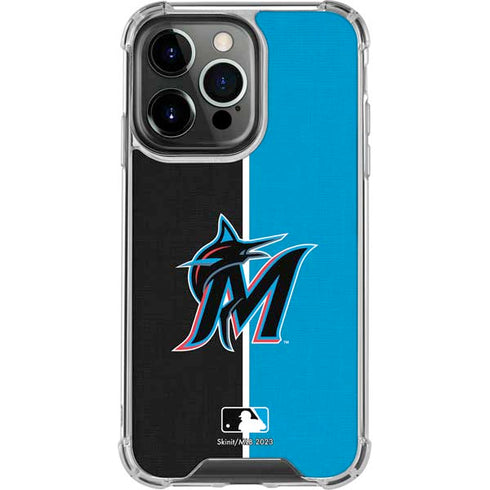 MLB Miami Marlins Split iPhone 13 Pro Clear Case