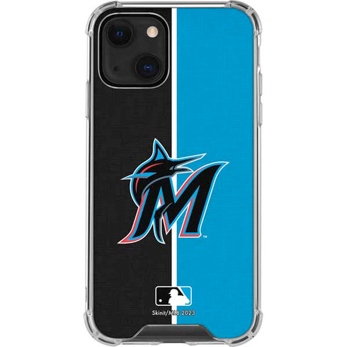 MLB Miami Marlins Split iPhone 14 Plus Clear Case