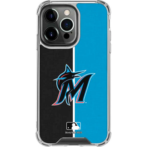 MLB Miami Marlins Split iPhone 14 Pro Clear Case