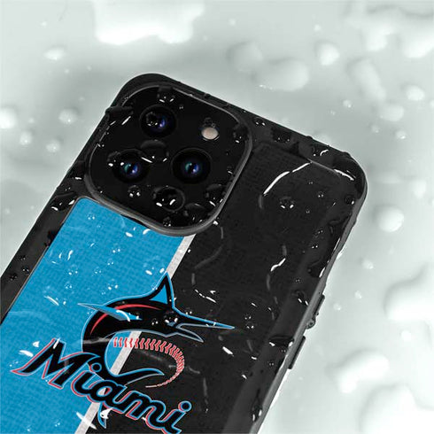 MLB Miami Marlins Split iPhone 14 Pro Max Waterproof Case