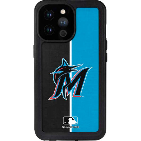MLB Miami Marlins Split iPhone 14 Pro Max Waterproof Case