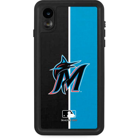 MLB Miami Marlins Split iPhone XR Waterproof Case