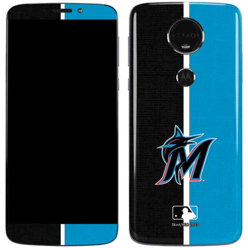 MLB Miami Marlins Split Moto E5 Plus Skin