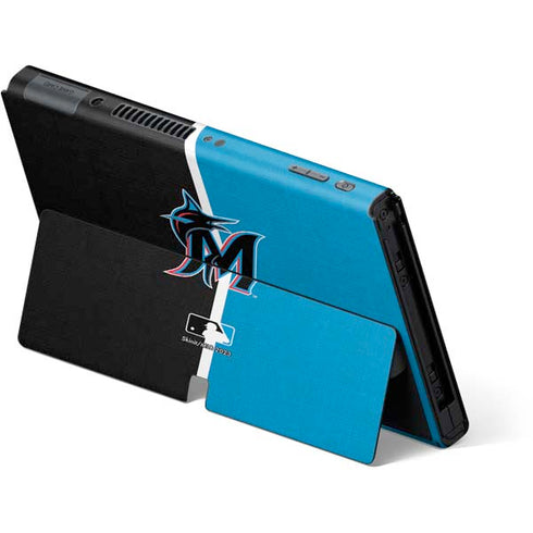 MLB Miami Marlins Split Nintendo Switch OLED (2021) Skin