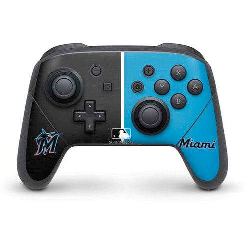 MLB Miami Marlins Split Nintendo Switch Pro Controller Skin